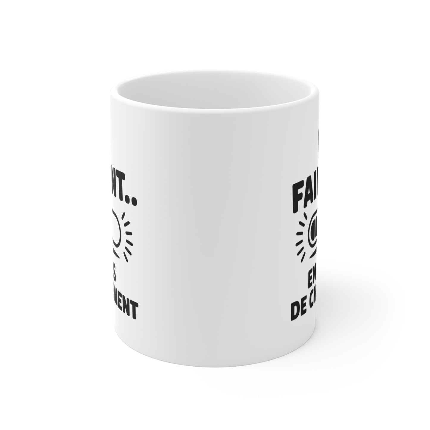 Mug Humour Geek – Tasse Céramique 325ml « Pas fainéant… en cours de chargement » – Cadeau Drôle Bureau