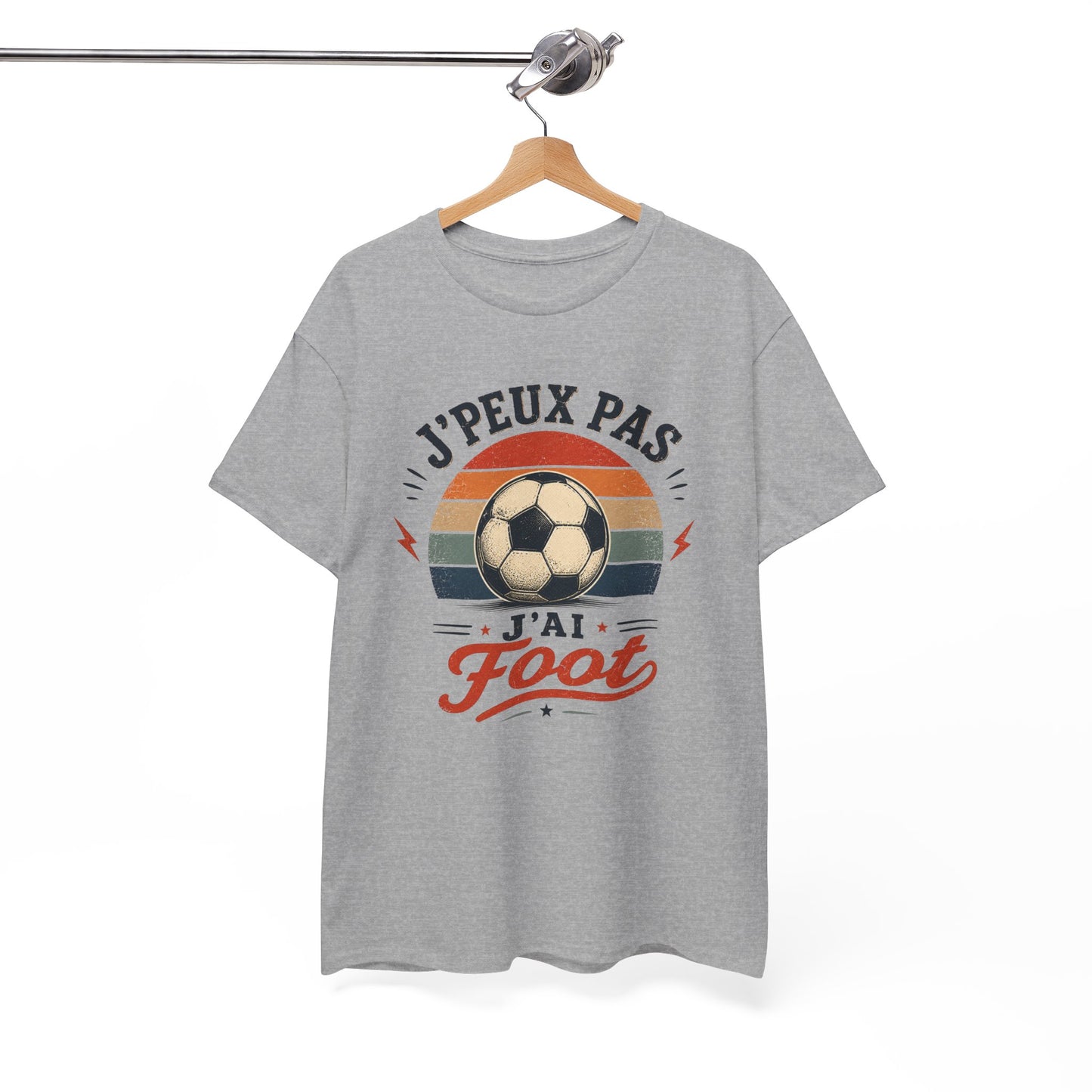 T-Shirt Football Homme Femme – J’Peux Pas J’Ai Foot – Tee Shirt Ballon Football Vintage Supporter Joueur Entraînement Match Cadeau Passion Football