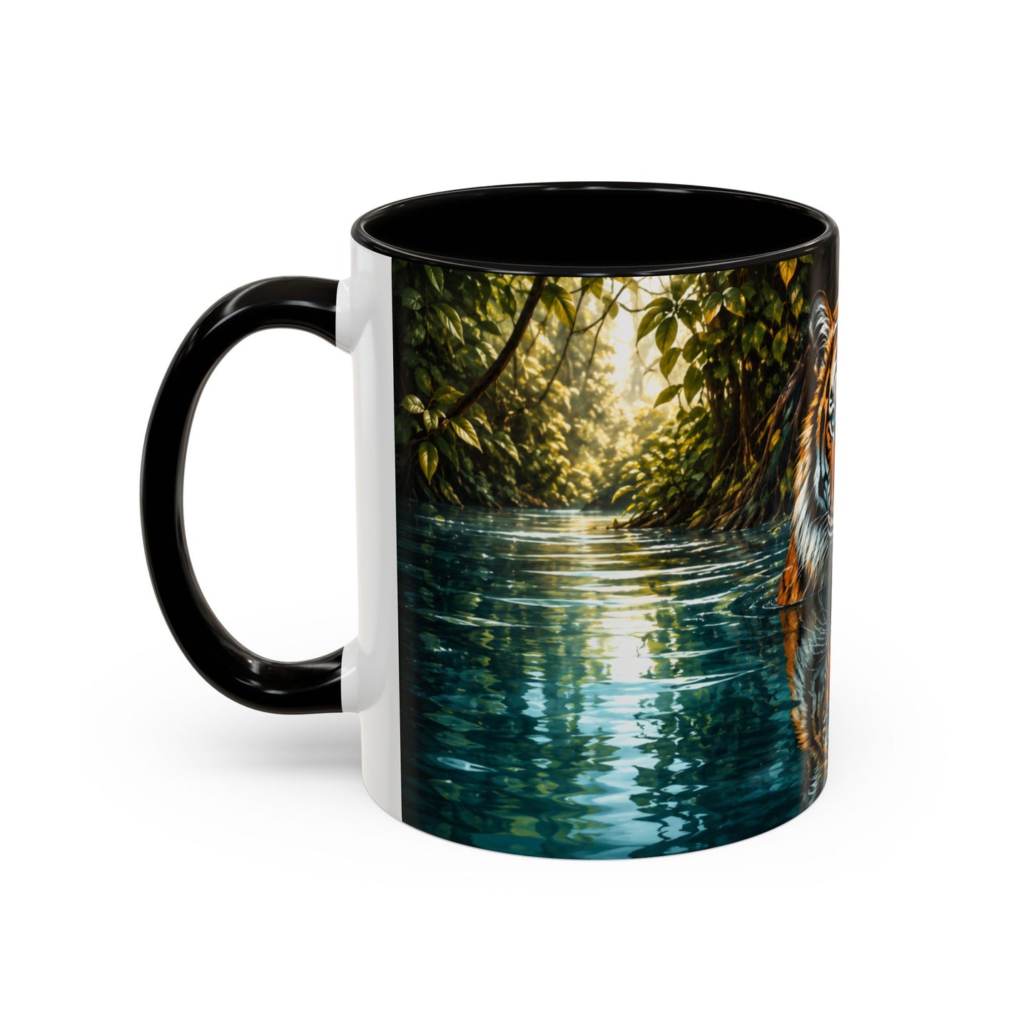 Tasse Tigre Jungle – Mug Animal Sauvage avec Reflet Eau – Cadeau Félin Nature Homme Femme 325ml