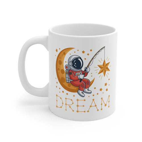 Tasse Astronaute 325ml – Mug Rêve Lune et Étoiles – Cadeau Poétique Espace Inspiration Céramique