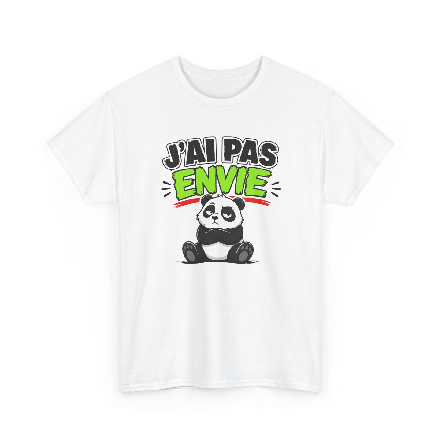 T-Shirt Humour Panda J’ai Pas Envie – Tee Shirt Drôle Adulte Flemme Mauvaise Humeur Citation Fun Cadeau Collègue Homme Femme