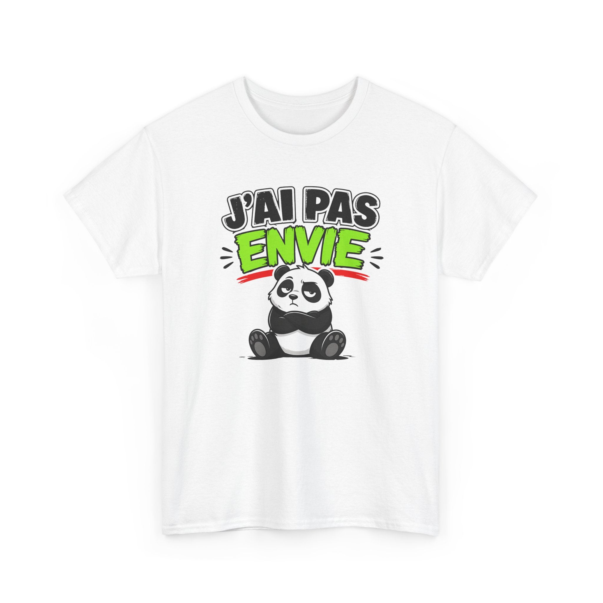 T-Shirt Humour Panda J’ai Pas Envie – Tee Shirt Drôle Adulte Flemme Mauvaise Humeur Citation Fun Cadeau Collègue Homme Femme