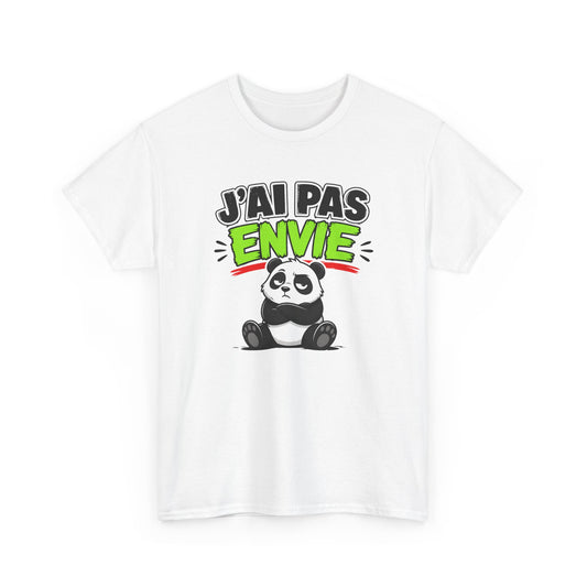 T-Shirt Humour Panda J’ai Pas Envie – Tee Shirt Drôle Adulte Flemme Mauvaise Humeur Citation Fun Cadeau Collègue Homme Femme