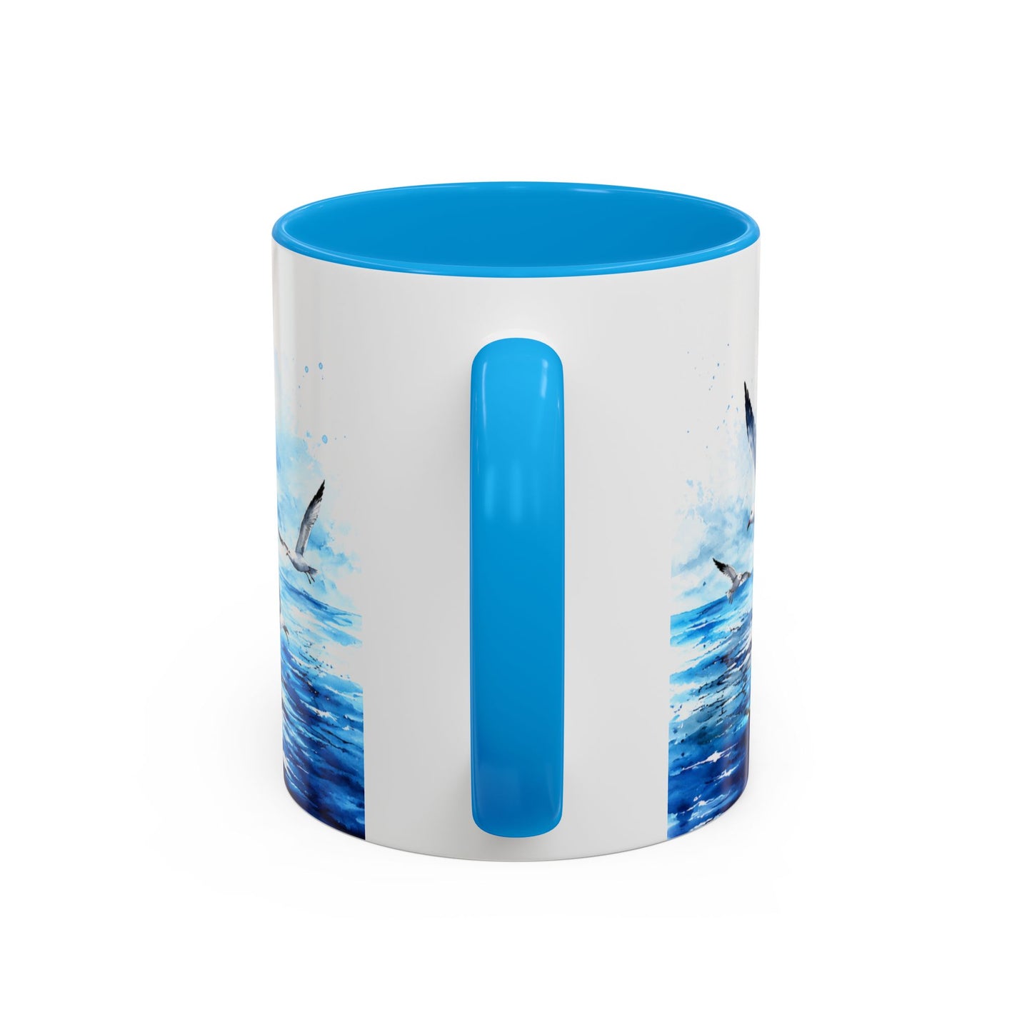 Tasse Bateau Marin – Mug Océan Aquarelle avec Mouettes – Cadeau Mer Pêche Homme Femme 325ml