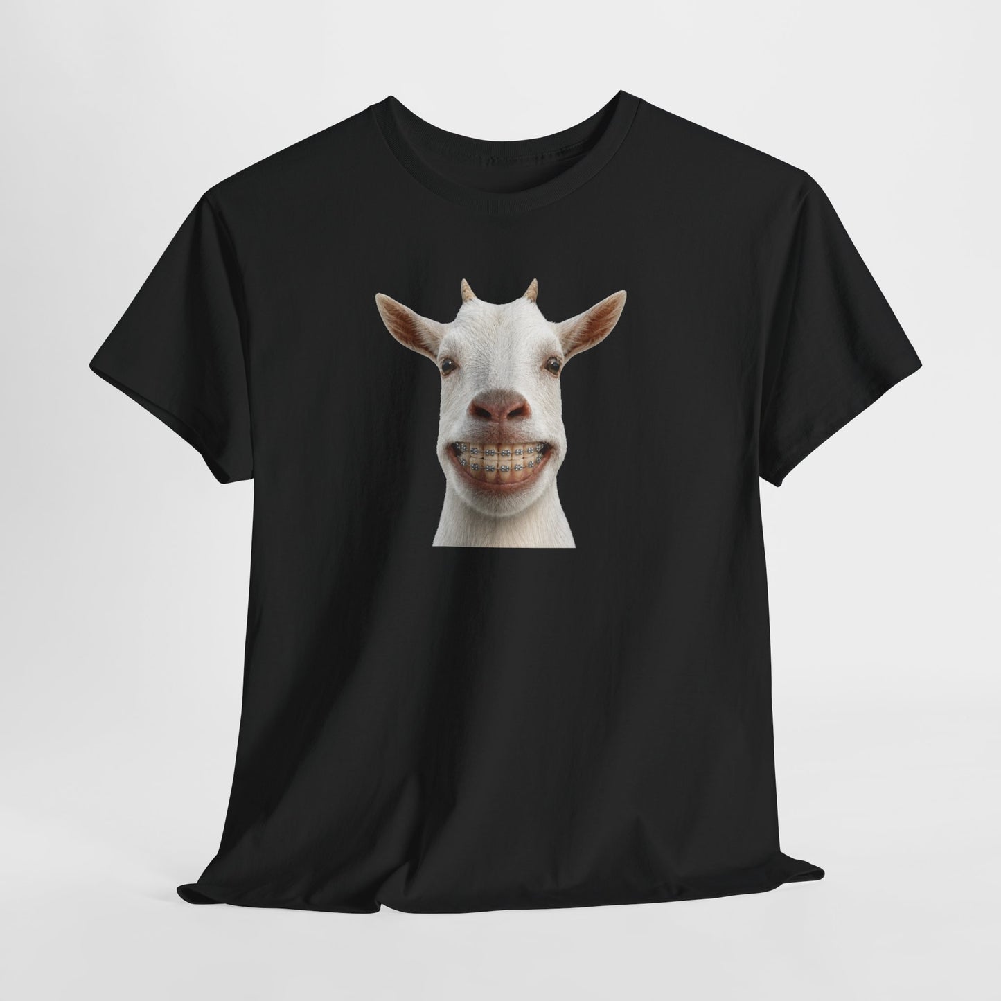 Tee-Shirt Humour Homme et Femme – Chèvre Drôle avec Appareil Dentaire – Idée Cadeau Original Animal Ferme Anniversaire