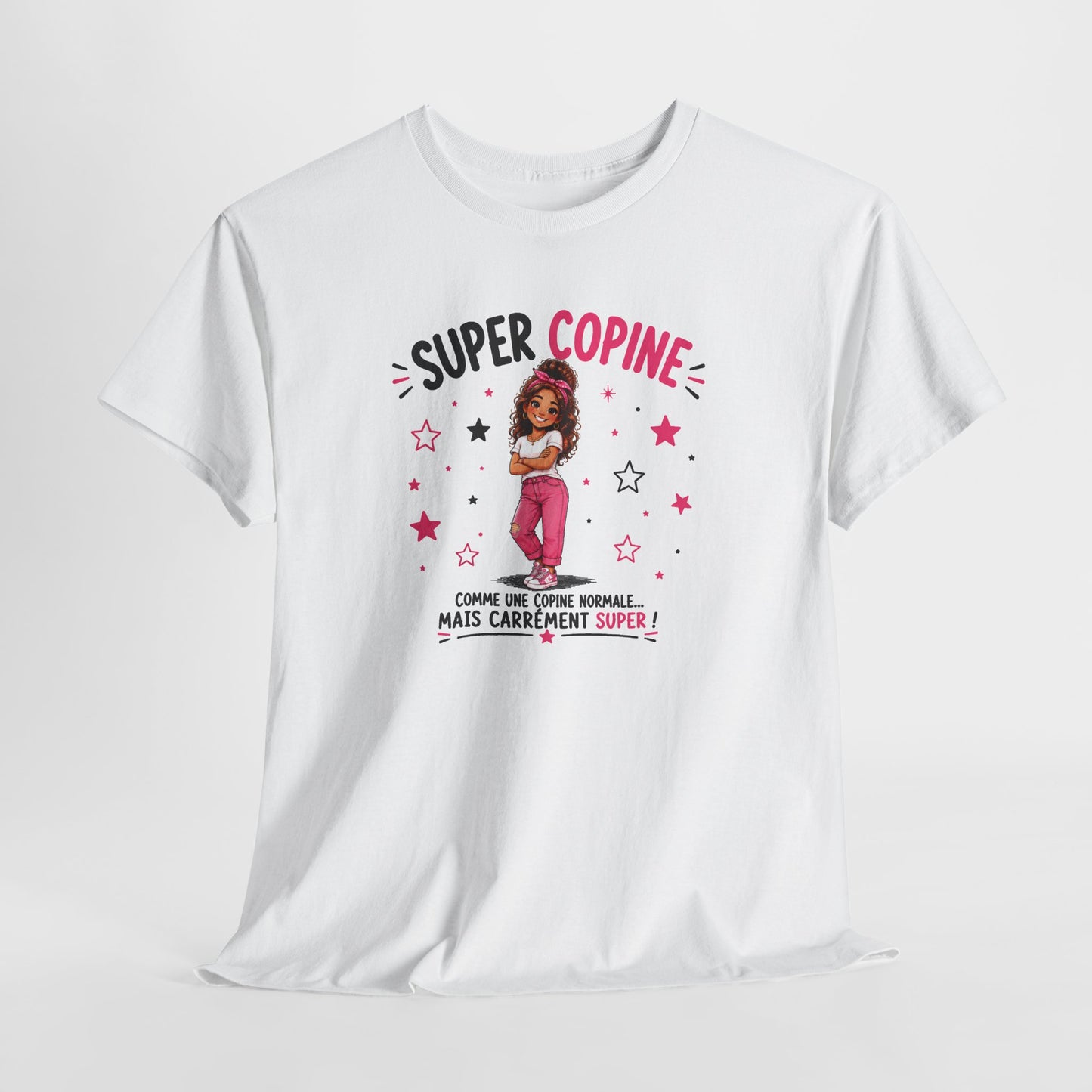 Tee Shirt Super Copine Femme – Comme une Copine Normale Mais Carrément Super – T-Shirt Humour Cadeau Amitié Amie