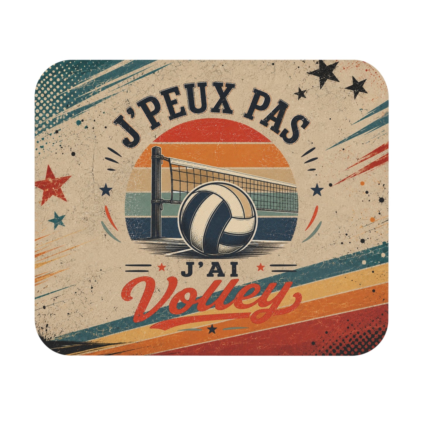 Tapis de Souris J'Peux Pas J'ai Volley Vintage – Cadeau Volleyball Homme et Femme – Accessoire Bureau Gamer Sport Original