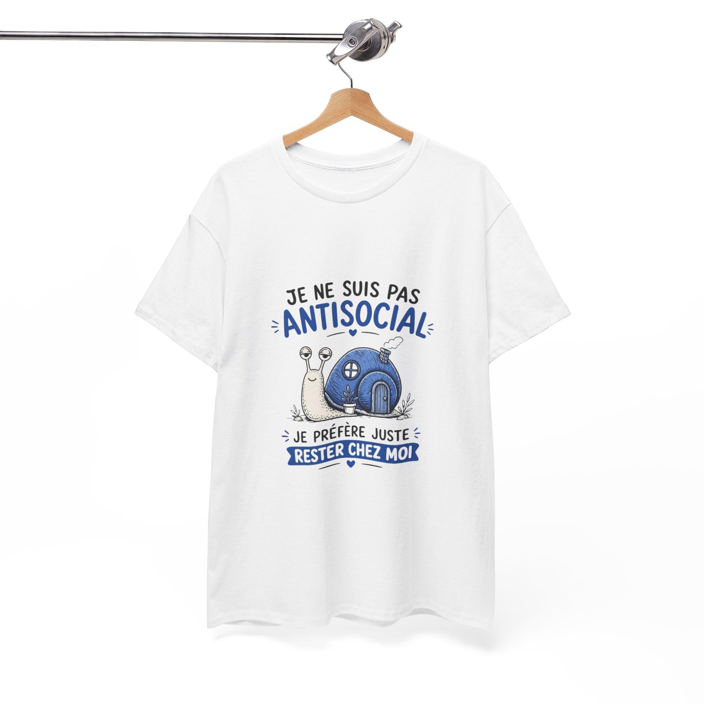 T-Shirt Humour Introverti Je Ne Suis Pas Antisocial – Rester Chez Moi – Tee Shirt Drôle Homme Femme