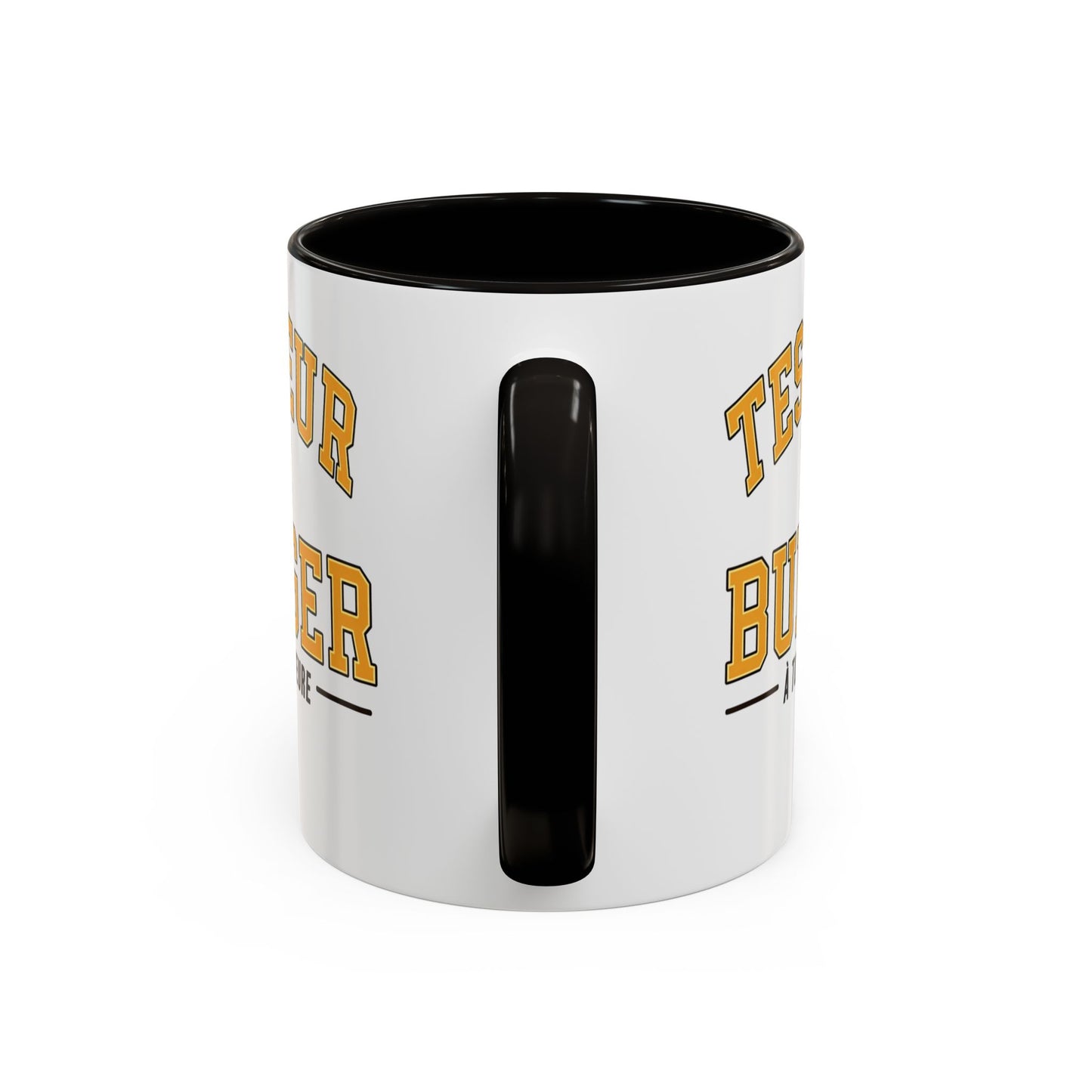 Mug Testeur de Burger – Tasse Humoristique Fast Food et Hamburger – Cadeau Gourmand Original – Céramique 325ml Noir Bleu Rouge