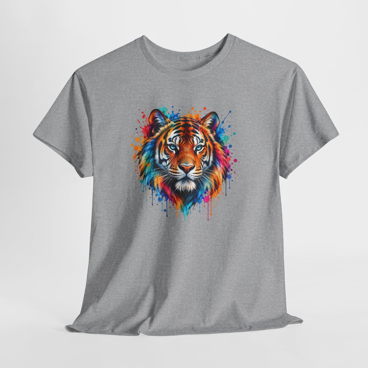 Tee Shirt Tigre Coloré Homme Femme – T-Shirt Tigre Style Aquarelle Multicolore – Cadeau Amoureux des Tigres et Animaux Sauvages