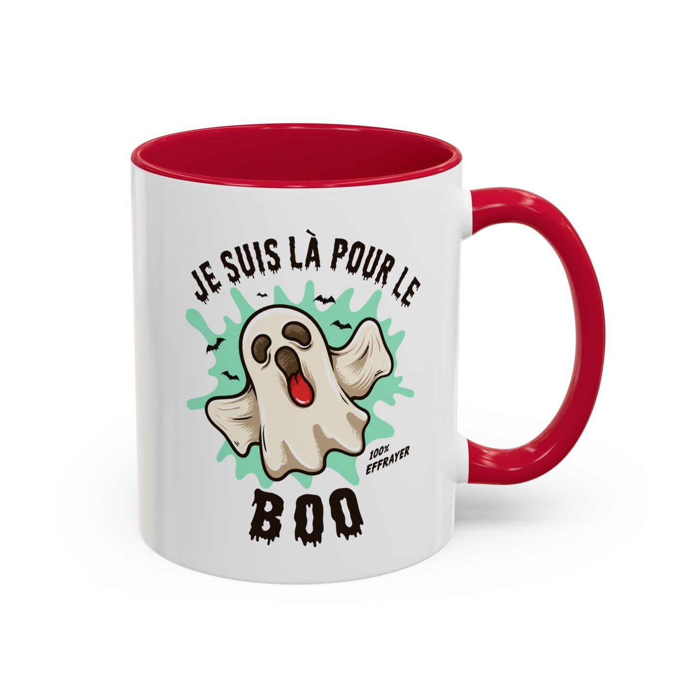 Mug Halloween Fantôme Humour – Tasse Effrayante Drôle Esprit Boo – Cadeau Halloween Homme et Femme Noir Bleu Rouge