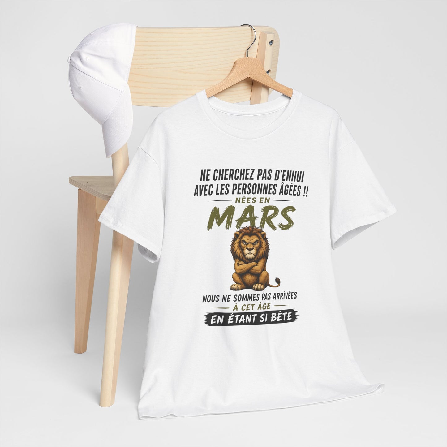 Tee-Shirt Retraité Mars Humour – Cadeau Anniversaire Senior Homme Femme – Lion Drôle Retraite
