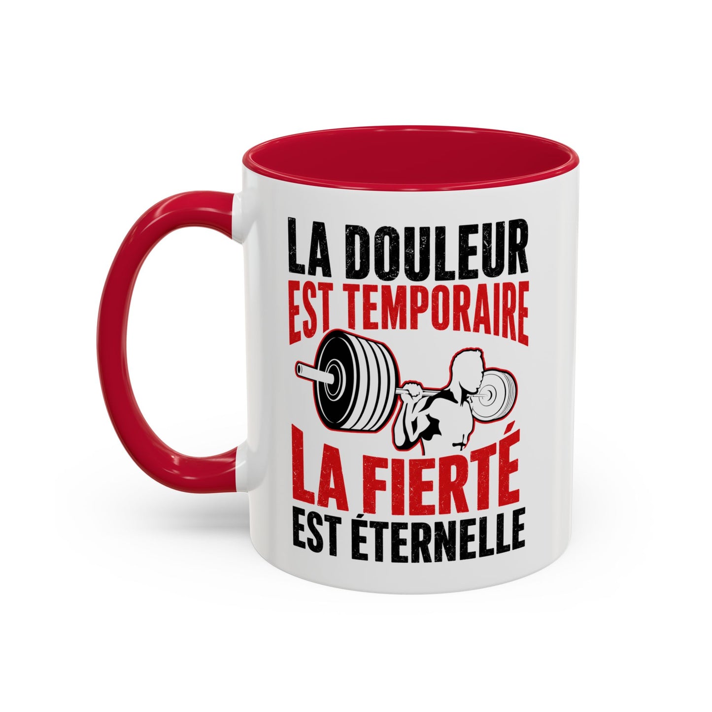 Mug Musculation Fitness – Tasse Sport Haltérophilie – Cadeau Original Homme et Femme, Salle de Sport Noir Bleu Rouge