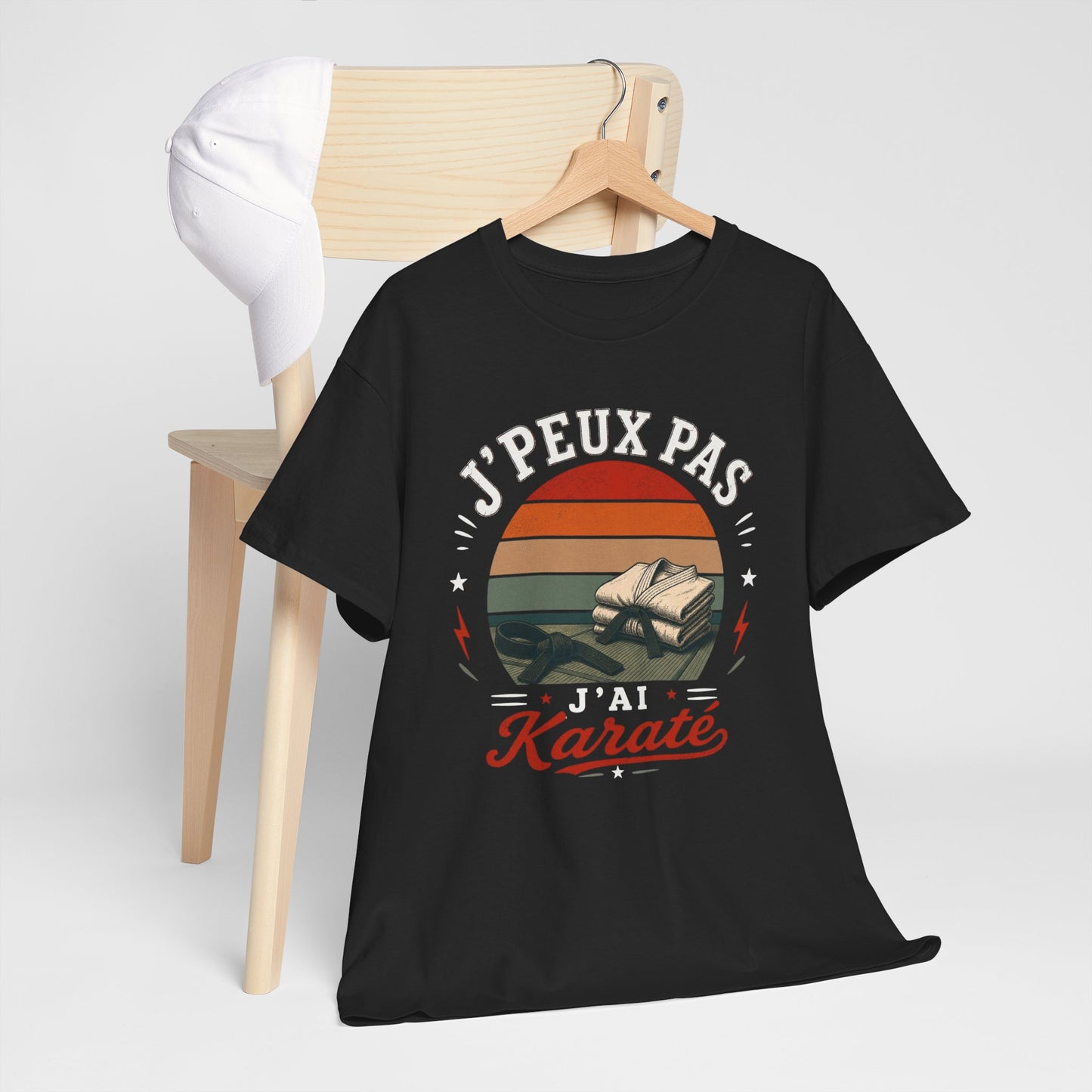 T-Shirt J’Peux Pas J’Ai Karaté – Tee Shirt Karatéka Vintage – Cadeau Arts Martiaux Dojo Ceinture Noire Homme Femme