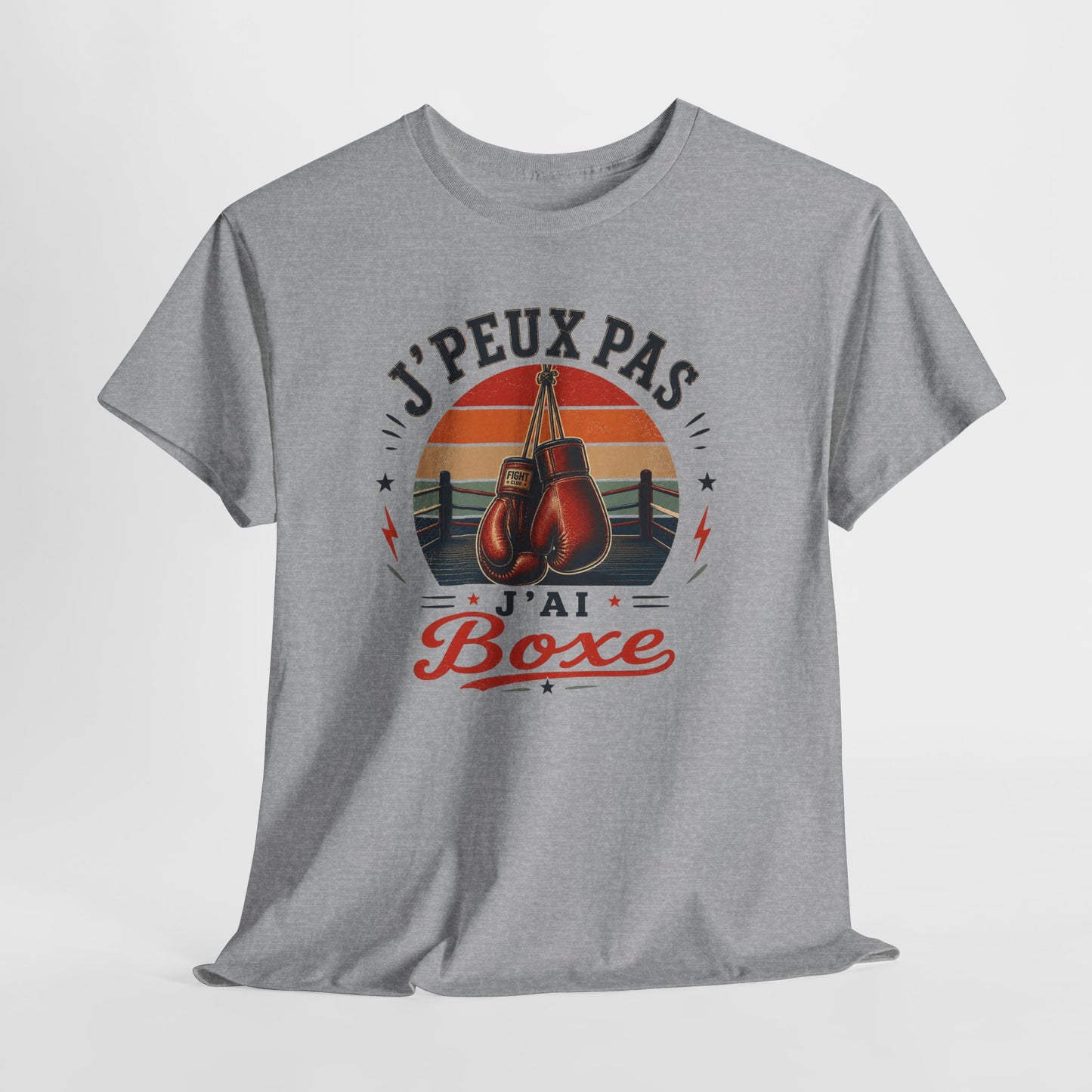 T-Shirt Boxe Homme Femme – J’Peux Pas J’Ai Boxe – Tee Shirt Boxeur Boxeuse Vintage Gants Ring Entraînement Sport de Combat Cadeau Passion Boxe