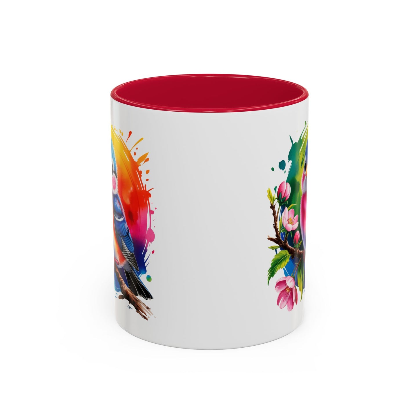 Mug Oiseau Multicolore – Tasse Design Artistique Oiseau et Fleurs Nature – Cadeau Original 325ml