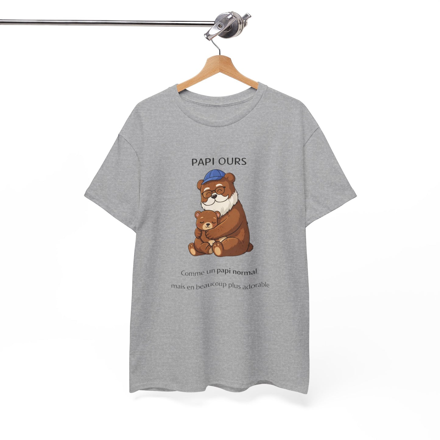T-Shirt Papi Ours Mignon – Cadeau Papi Original – Tee Shirt Ours Amour Grand-Père