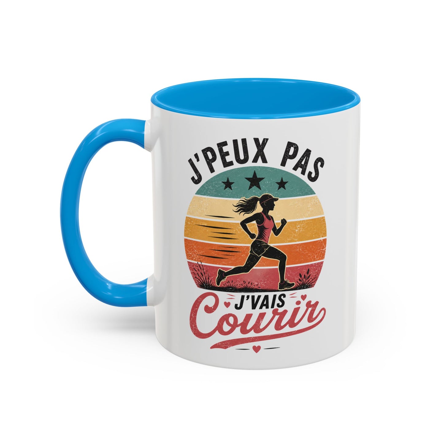 Tasse Femme J’Peux Pas J’Vais Courir – Mug Running Vintage Humoristique – Cadeau Runneuse Jogging Sport 325ml