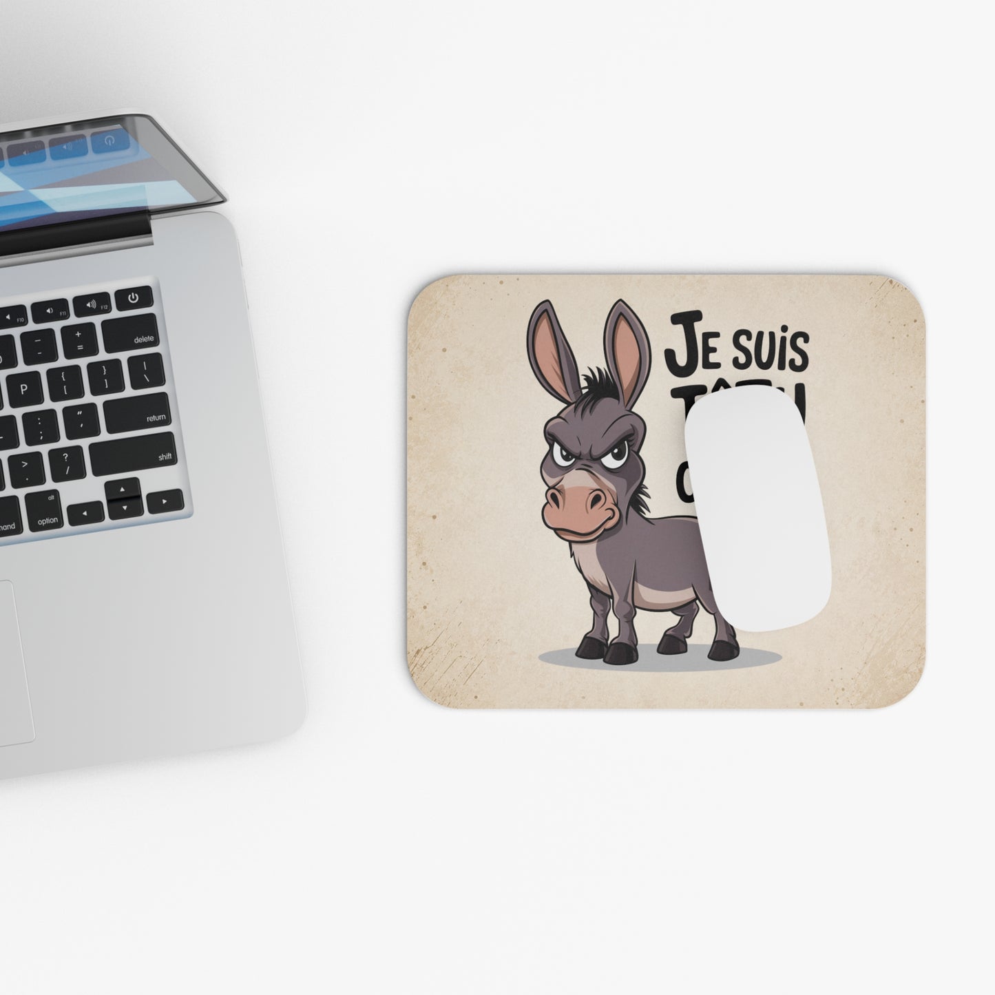 Tapis de Souris 22x18cm Je Suis Têtu Comme Un Âne Humour Cadeau Homme et Femme Animal Drôle Bureau Gaming