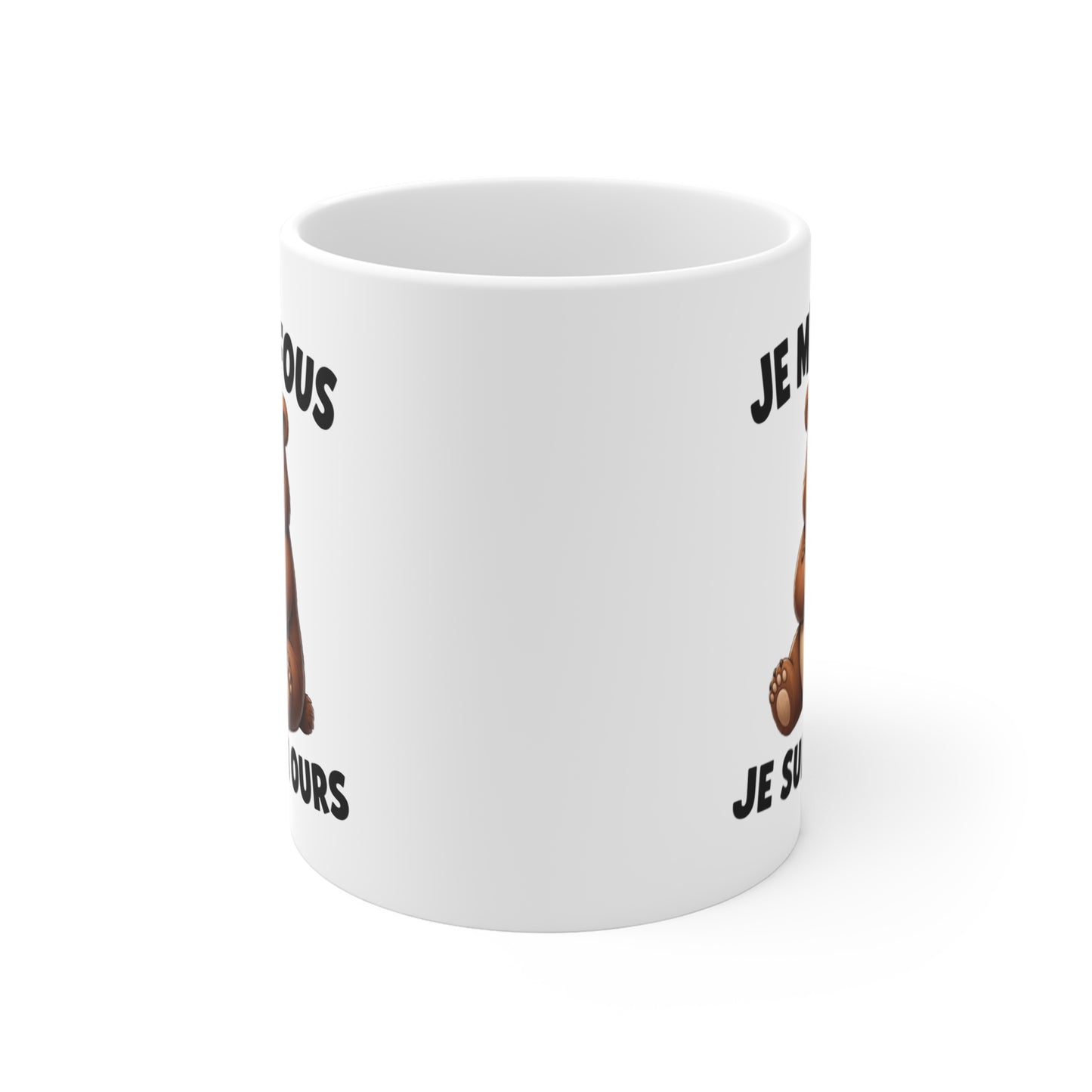 Tasse Je M’en Fous Je Suis Un Ours – Mug Humour Ours Mignon et Boudeur – Cadeau Homme Femme 325ml