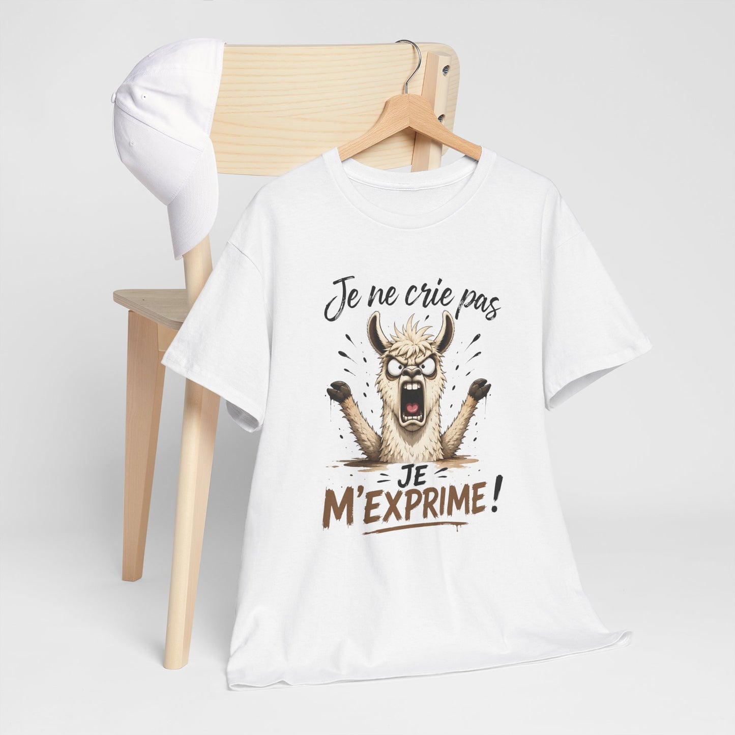 T-Shirt Je Ne Crie Pas Je M’Exprime – Tee Shirt Lama Humoristique – Cadeau Humour Homme Femme