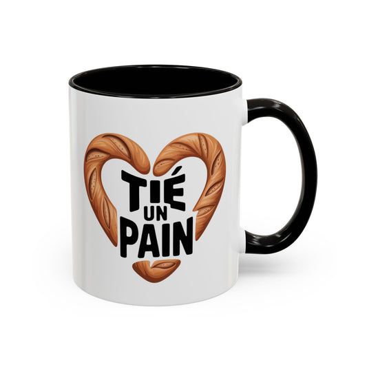 Mug T’es un Pain – Tasse Humour Boulangerie Amour Jeu de Mots – Cadeau Original Fun – Céramique 325ml Noir Bleu Rouge