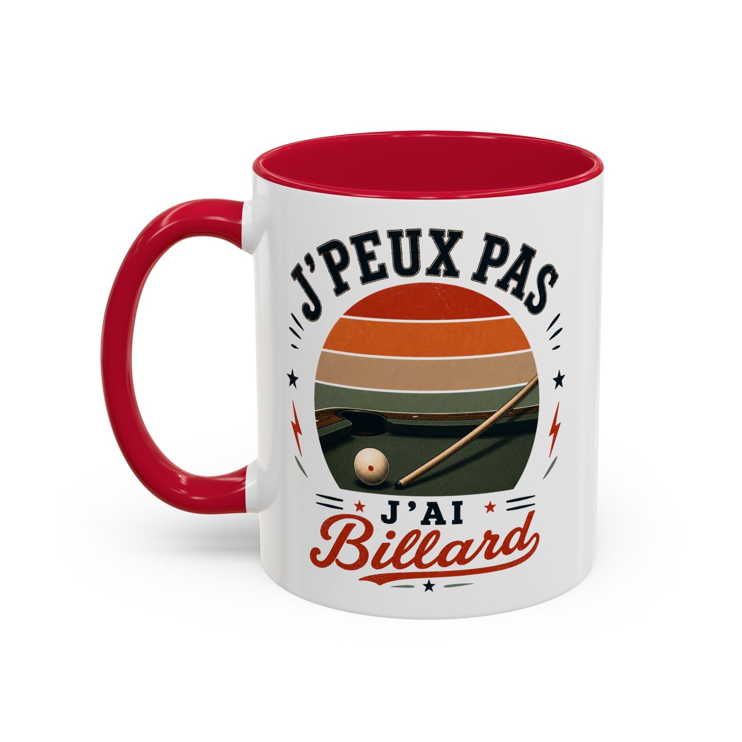 Tasse J’Peux Pas J’Ai Billard – Mug Humour Joueur de Billard Vintage – Cadeau Passion Billard 325ml