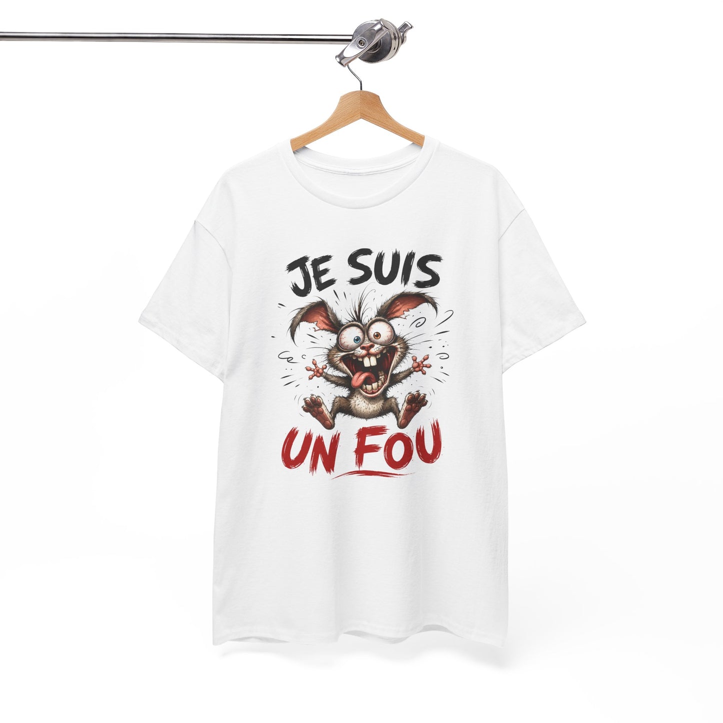 Tee-Shirt Homme Je Suis Un Fou – Lapin Fou Cartoon Humour – Cadeau Drôle Homme