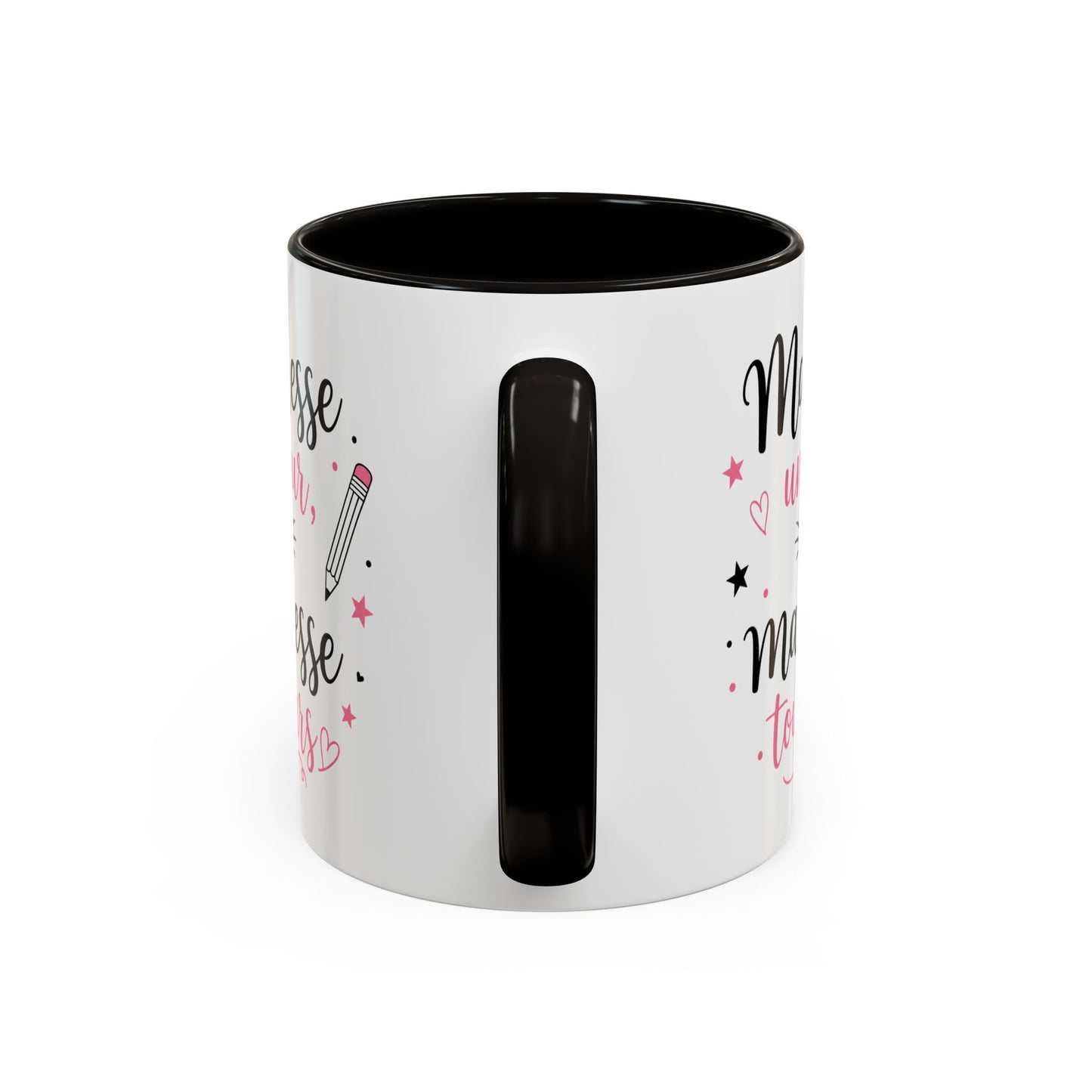 Tasse Maîtresse Un Jour Maîtresse Toujours – Mug Remerciement Enseignante École Primaire – Cadeau Fin d’Année 325ml Noir Bleu Rouge