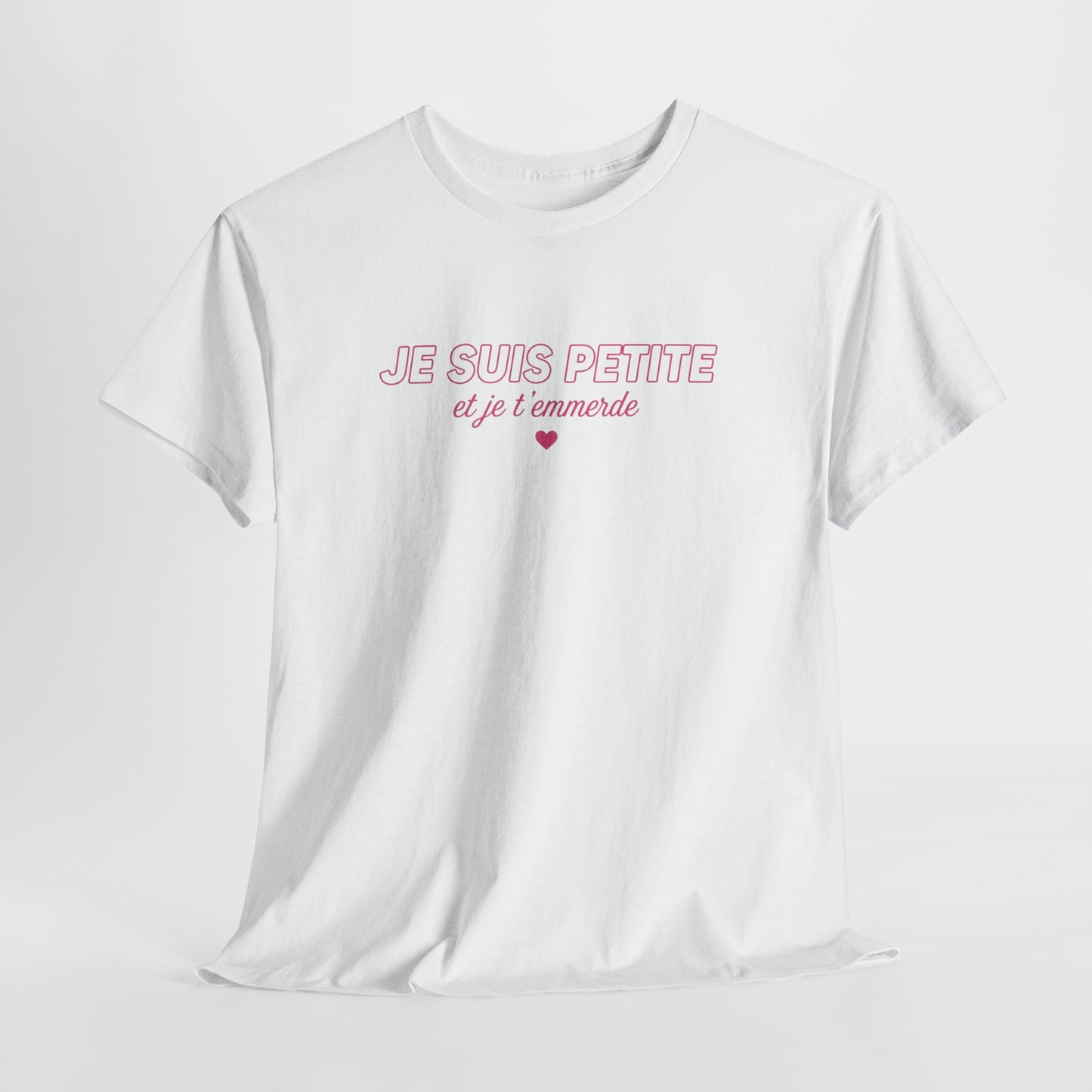 T-Shirt Femme Humour Petite Mais Caractère – Tee Shirt Drôle Girl Power – Cadeau Femme Original