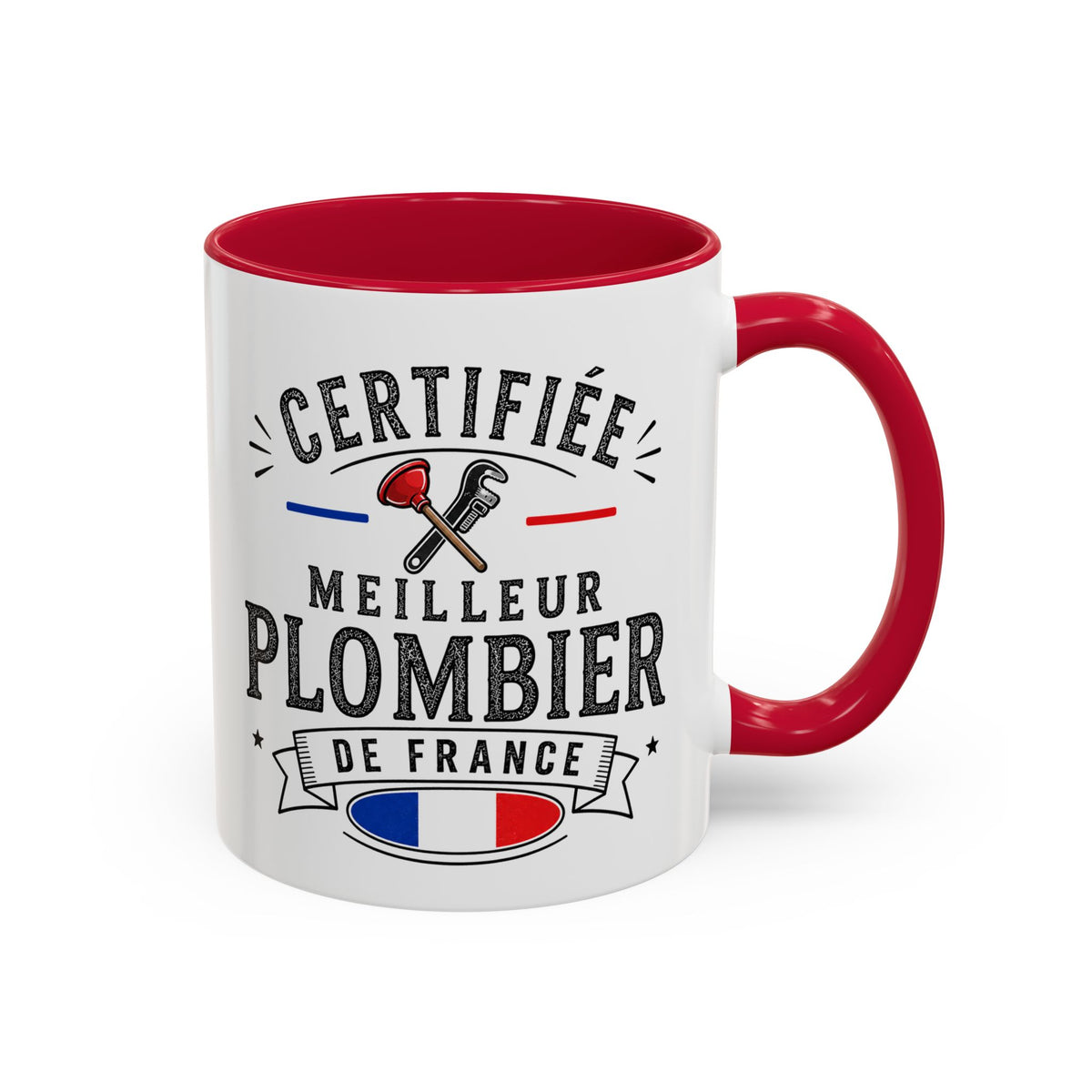Mug Plombier Homme – Certifié Meilleur Plombier de France – Tasse Humour Métier – Cadeau Original Plombier