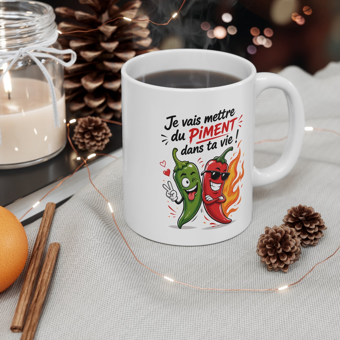Mug Je Vais Mettre du Piment dans ta Vie – Tasse Humour Piment – Cadeau Drôle et Original Homme Femme