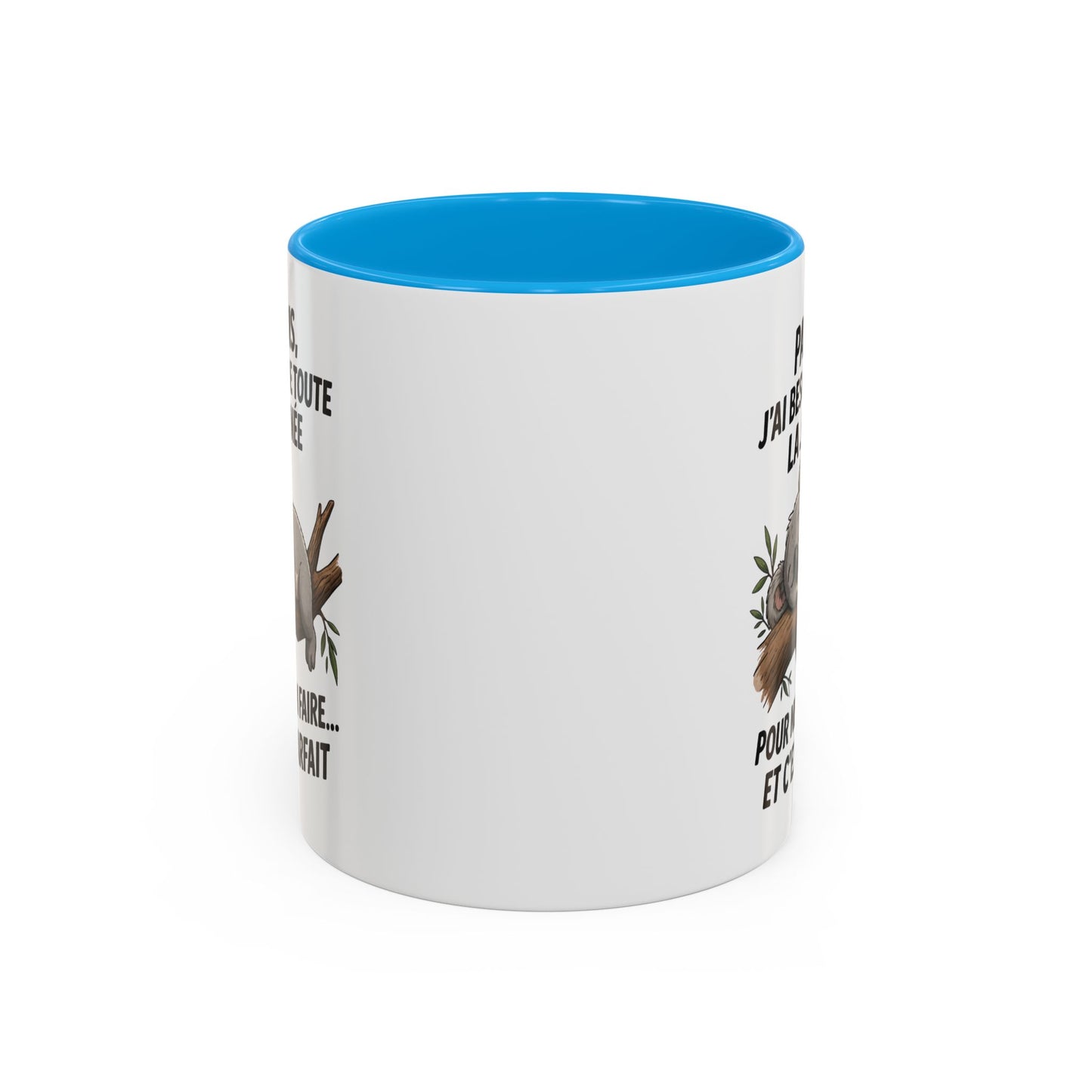 Tasse Koala Humour Paresse 325ml – Mug Céramique Animal Mignon Citation Relax Cadeau Original