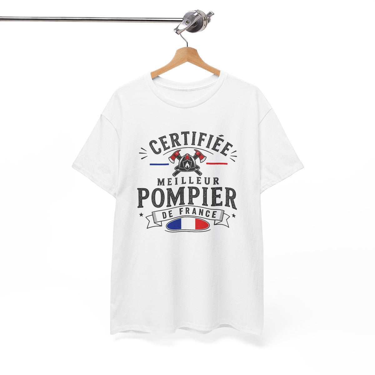 Tee Shirt Pompier Homme – Certifié Meilleur Pompier de France – T-Shirt Métier Sapeur Pompier Cadeau Original