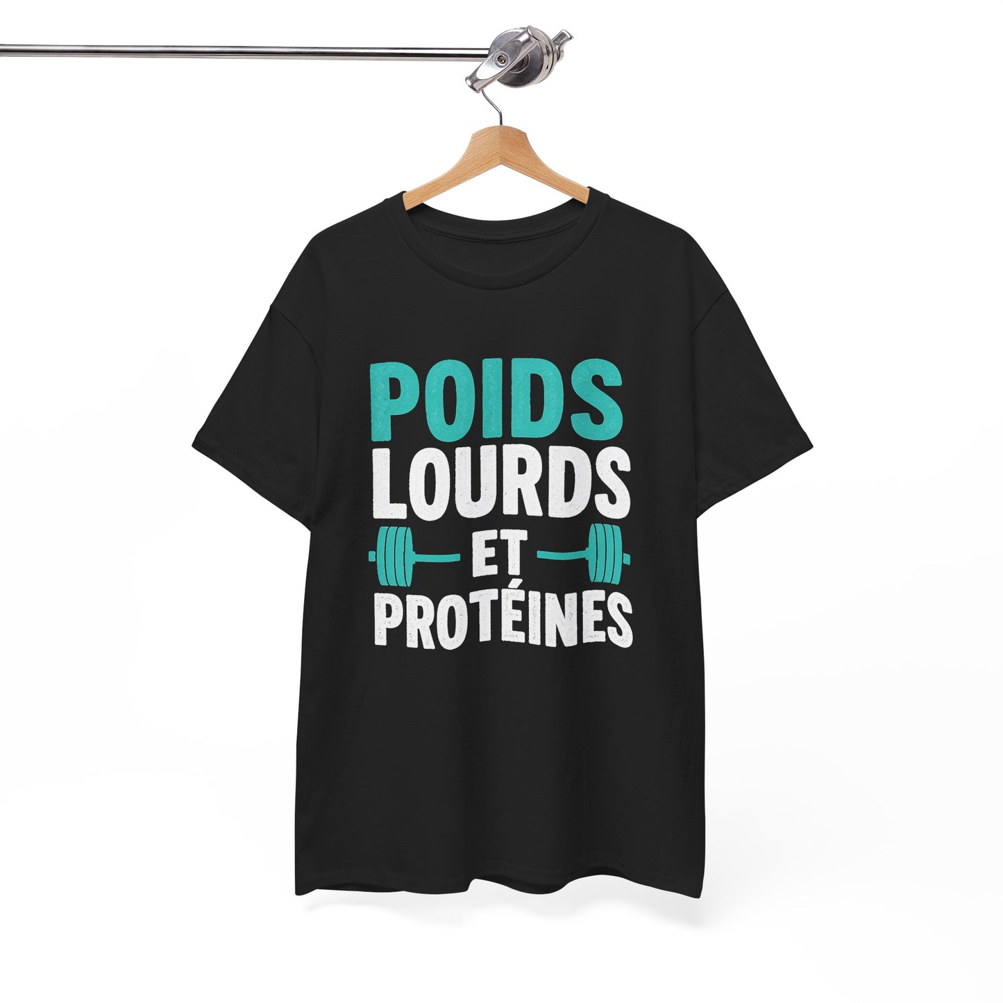 T-Shirt Musculation Homme et Femme – Fitness Protéines Poids Lourds – Salle de Sport Entraînement – Cadeau Sportif