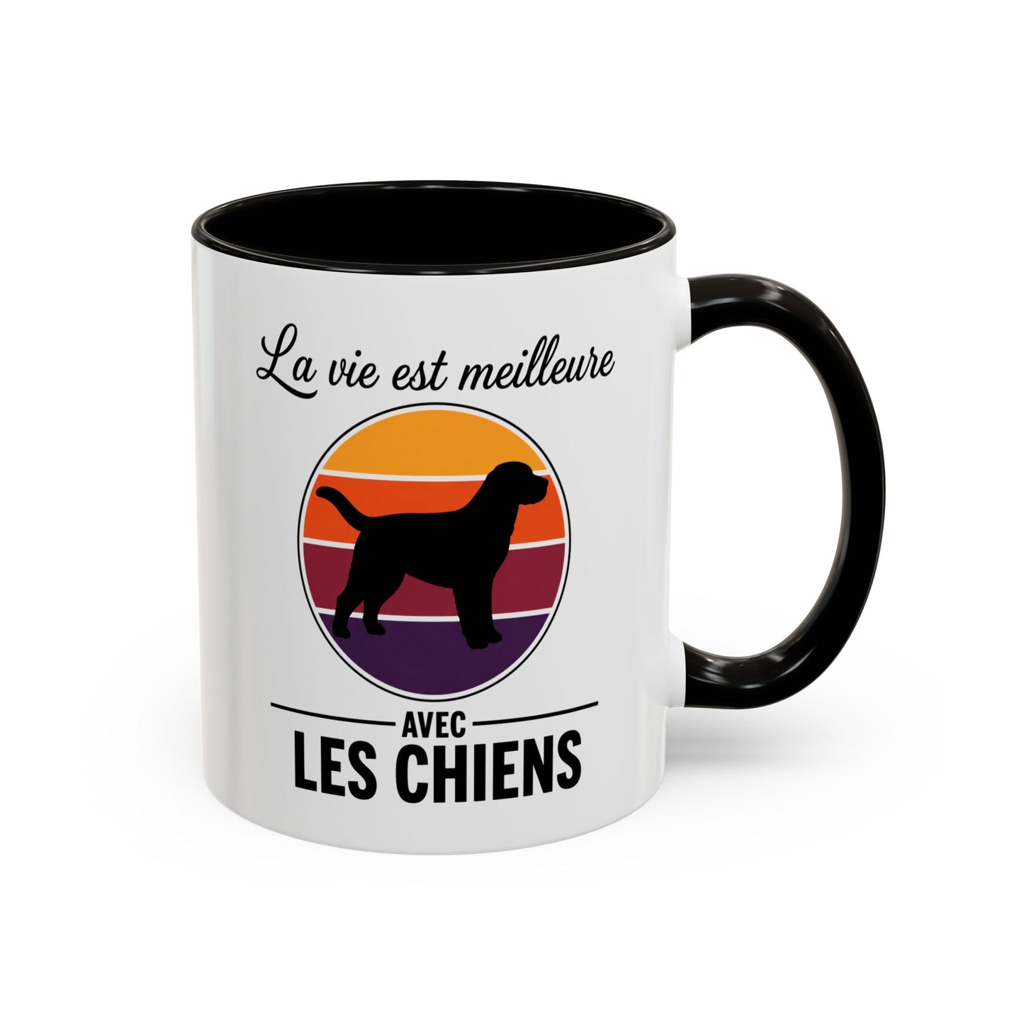 Mug Chien Homme et Femme – Tasse pour Maître et Maîtresse – Cadeau Amoureux des Chiens – Idée Cadeau Passionné Canin et Propriétaire de Chien – 325 ml Noir Bleu Rouge
