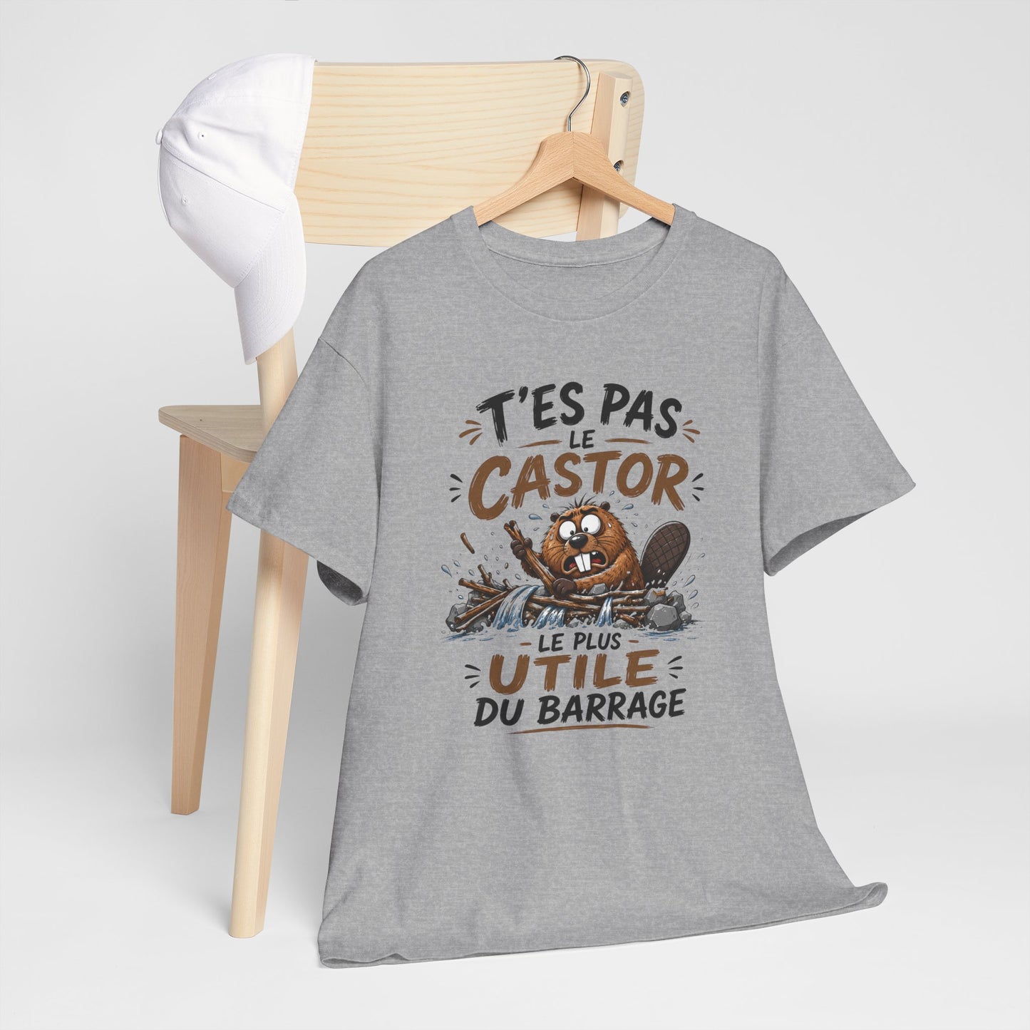 Tee Shirt T’es Pas Le Castor Le Plus Utile Du Barrage – T-Shirt Humour Castor – Cadeau Homme Femme Animal Amusant