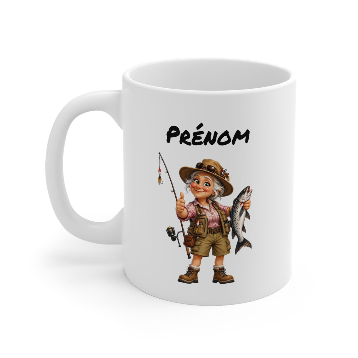 Mug Pêcheuse Personnalisable avec Prénom – Femme – Tasse Passion Pêche – Cadeau Original Personnalisé pour Pêcheuse