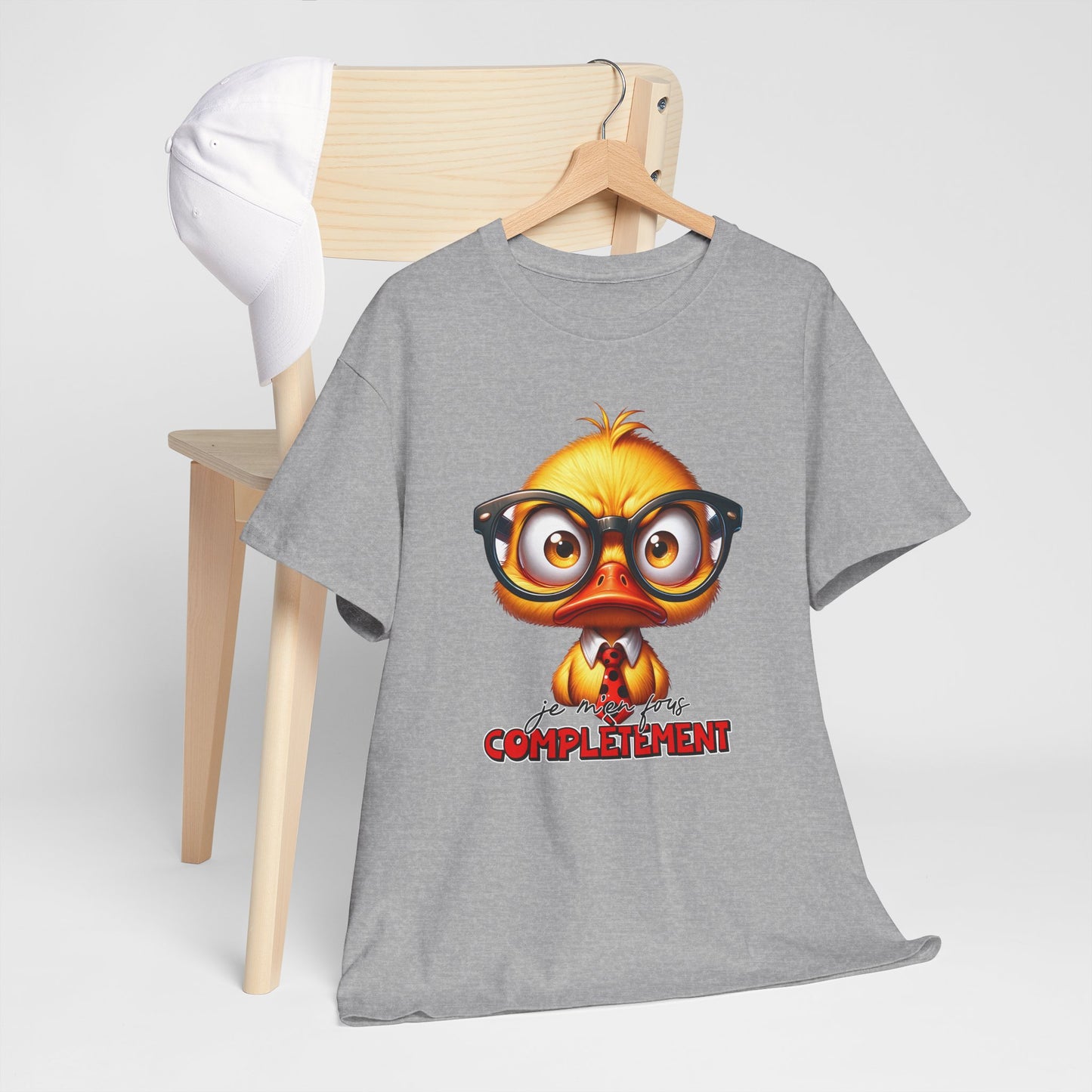 Tee Shirt Je M’En Fous Complètement – T-Shirt Humour Canard Rigolo – Cadeau Homme Femme Humour Décalé