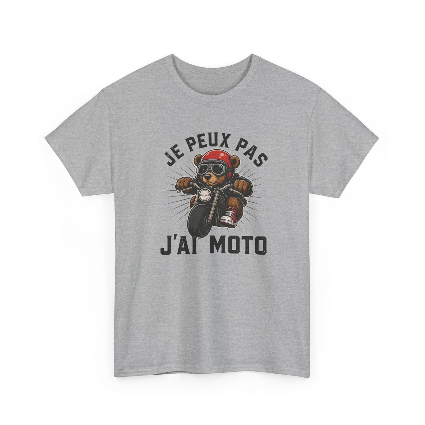 T-Shirt Je Peux Pas J’ai Moto Homme Femme – Tee Shirt Motard Humour – Cadeau Biker Moto Noir Blanc Gris