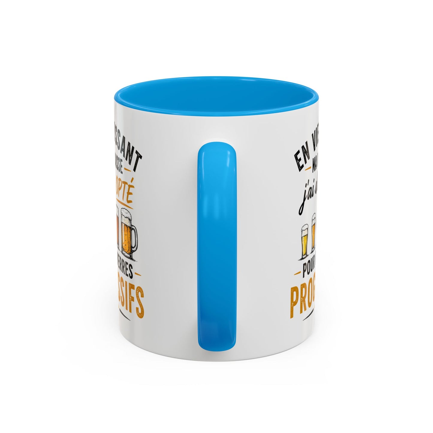 Mug Humour Bière et Vieillesse – En Vieillissant J’Avance à Mon Rythme Opté Houblon Progressif – Cadeau Drôle 325ml
