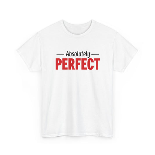 T-Shirt Femme Perfect – Tee Shirt Humoristique Minimaliste Anglais – Cadeau Confiance Noir Blanc Gris