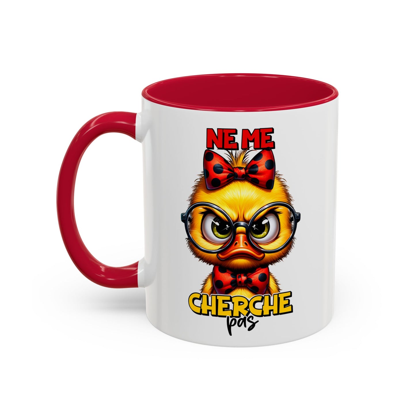 Tasse Ne Me Cherche Pas – Mug Poussin Humour Cartoon – Cadeau Drôle Femme Homme 325ml