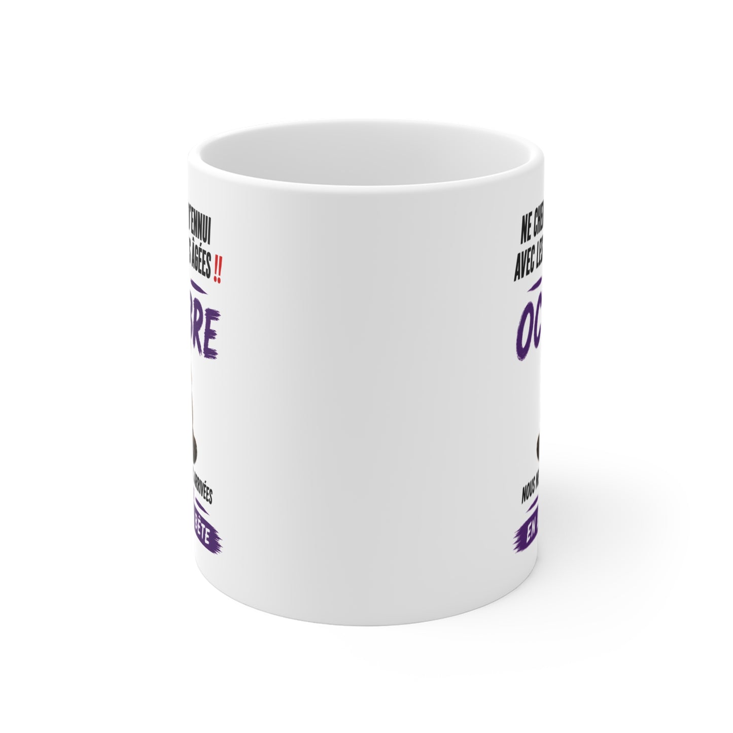 Tasse Retraite Octobre Humour – Mug Personne Âgée Ours Drôle – Cadeau Retraité 325ml