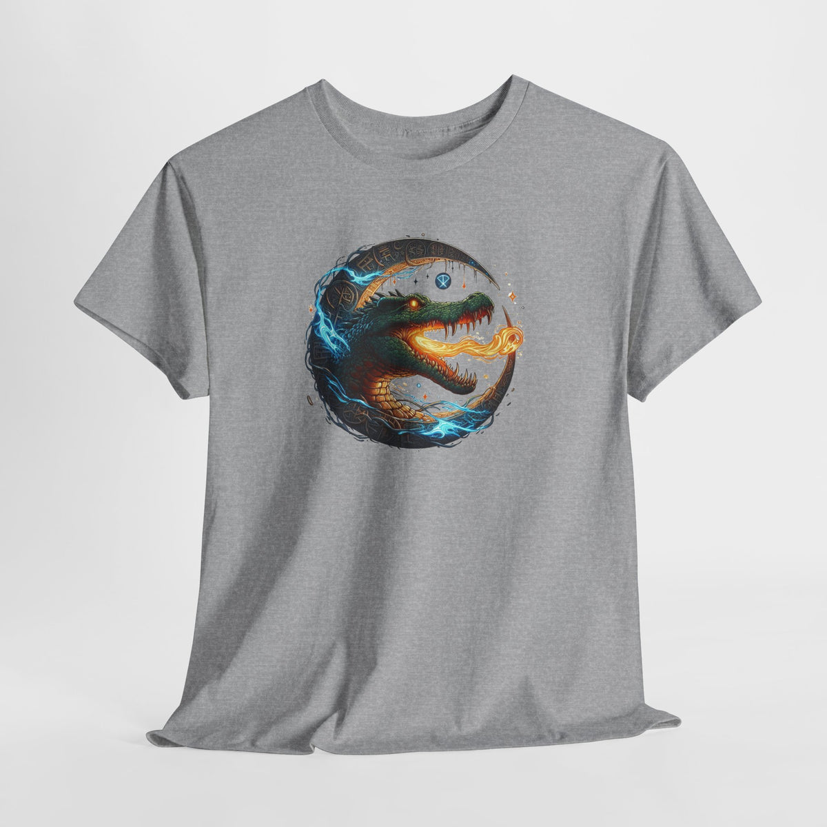 Tee Shirt Crocodile Fantastique Homme Femme – T-Shirt Crocodile Cracheur de Feu – Reptile Mystique – Idée Cadeau Originale