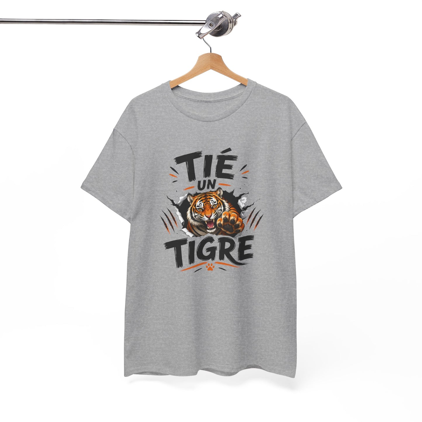 T-Shirt Tié un Tigre Humour Marseille Homme Femme – Expression Marseillaise Drôle – Tee Shirt Tigre Style Urbain