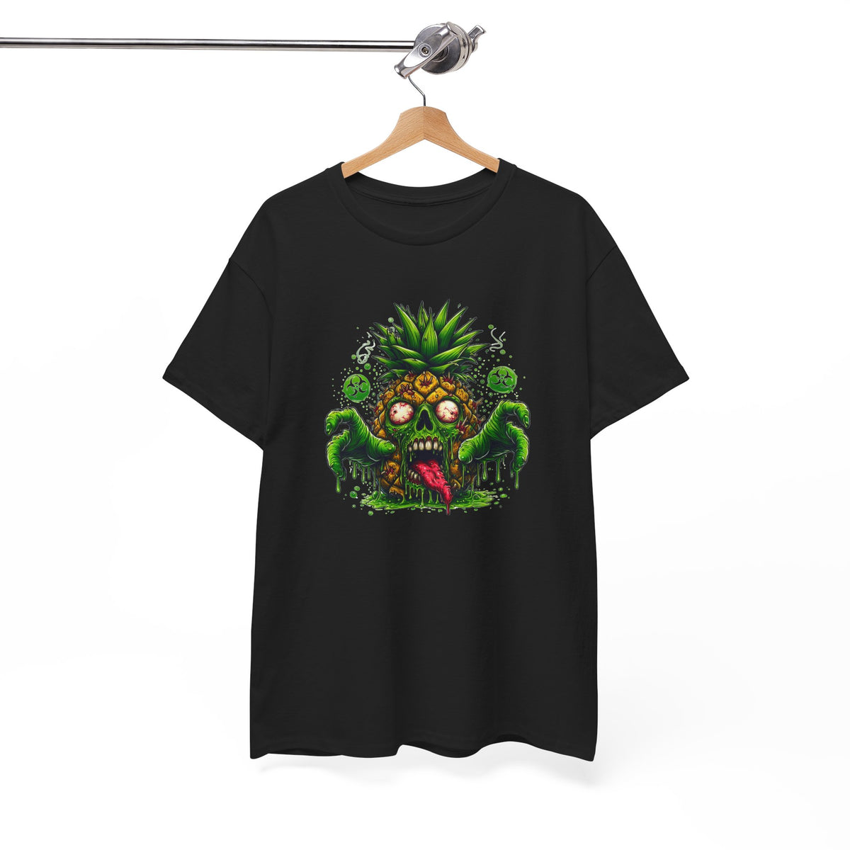 Tee Shirt Ananas Zombie Homme Femme – T-Shirt Ananas Monstre – Design Horreur Drôle Vert – Cadeau Original