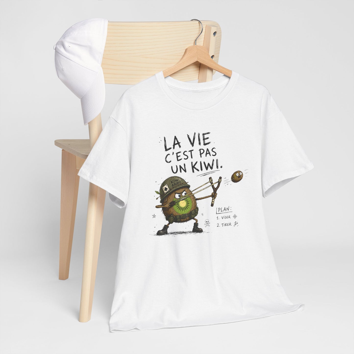 Tee-Shirt La Vie C'est Pas Un Kiwi Homme et Femme – Kiwi Soldat Humour Absurde Cadeau Drôle Original