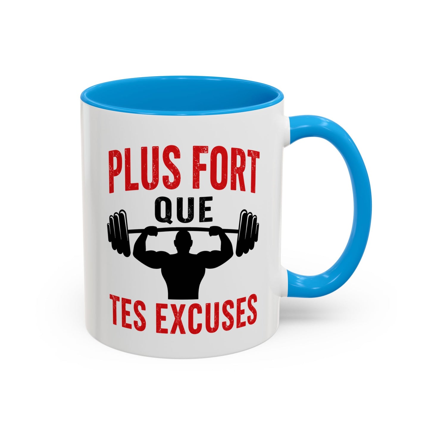Mug Musculation Fitness – Tasse Sportive Bodybuilding – Cadeau Original Homme et Femme, Motivation Entraînement Noir Bleu Rouge