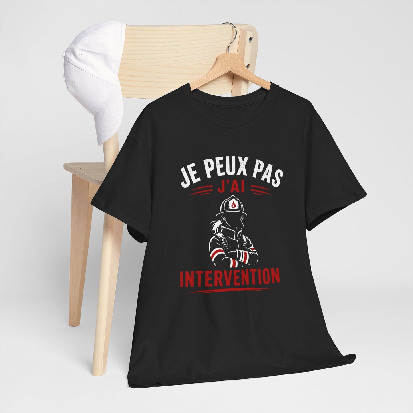 Tee-Shirt Femme Pompier – Humour Sapeur-Pompier Intervention – Cadeau Original pour Pompière Passionnée Secours Incendie